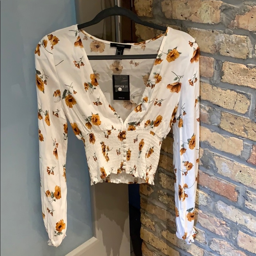 Forever 21 floral cropped top